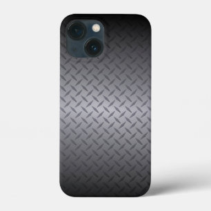 Black to Grey Diamondplate Steel Background Art iPhone 13 Mini Case