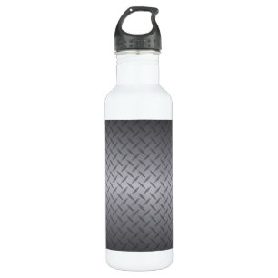 Black to Grey Diamondplate Steel Look Art 710 Ml Water Bottle