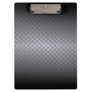 Black to Grey Diamondplate Steel Look Art Clipboard