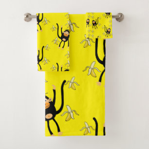 Black To School Little  Monkey Bath Towel Set