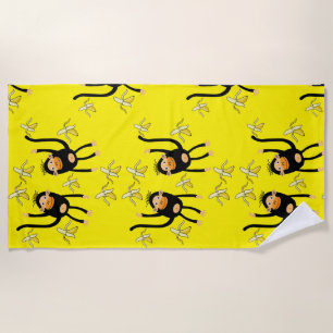Black To School Little  Monkey Beach Towel