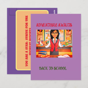 Black To School Standard Postcard