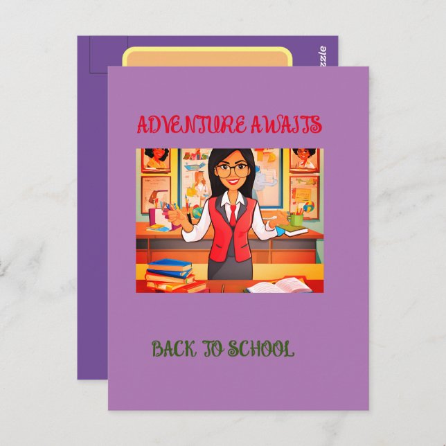  Black To School Standard Postcard (Front/Back)