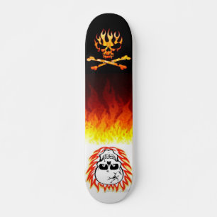 Black to White Flames Skateboard
