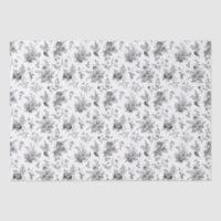 Black Toile De Jouy Vintage Floral Chinoiserie