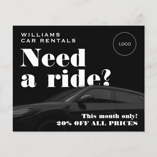 Black tone elegant automotive flyer (Front)