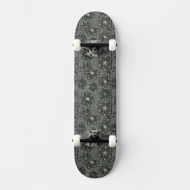 Black Tones Against Grey Skateboard (Front)