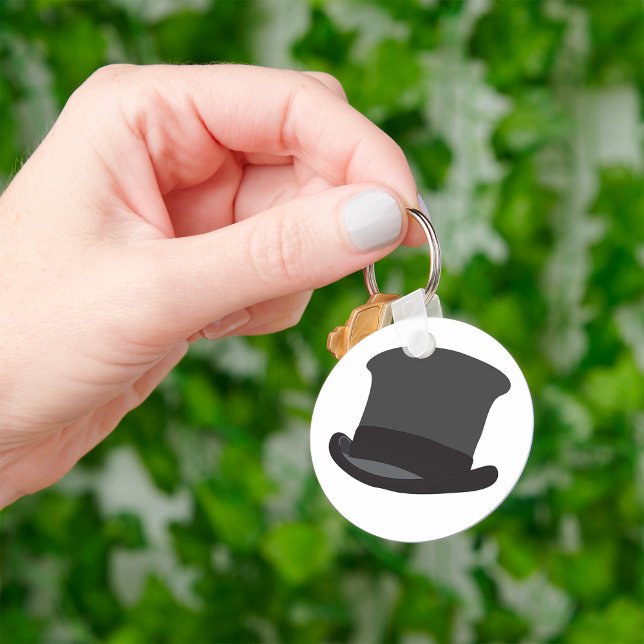 Black Top Hat Classic Steampunk Victorian Key Ring (Creator Uploaded)