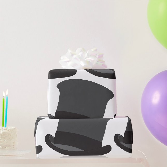 Black Top Hat Classic Steampunk Victorian Wrapping Paper (Creator Uploaded)