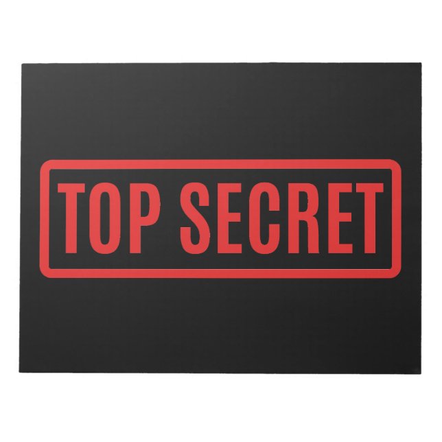Black Top Secret Notepad (Front)