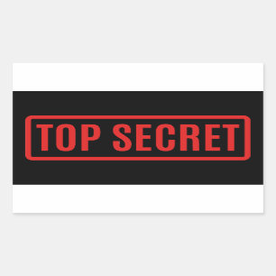 Black Top Secret Rectangular Sticker