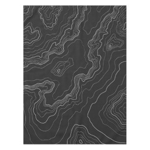 Black Topography Tablecloth