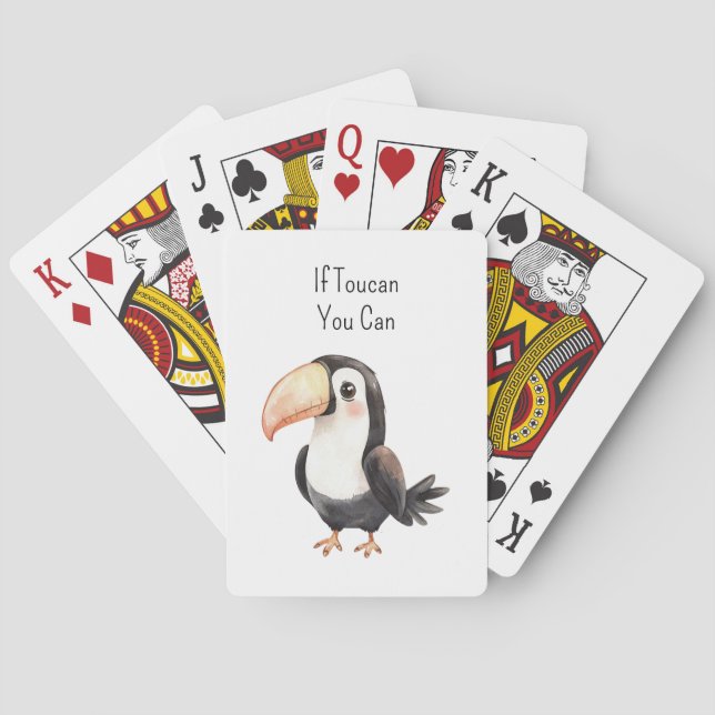 Black Toucan Bird   Playing Cards (Back)