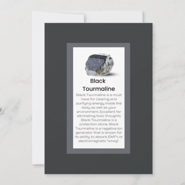 Black Tourmaline Crystal Meaning Jewellery Display Holiday Card (Front)