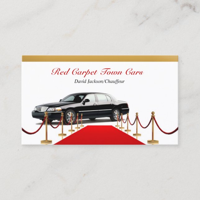 Black Town Car Driver Business Card (Front)