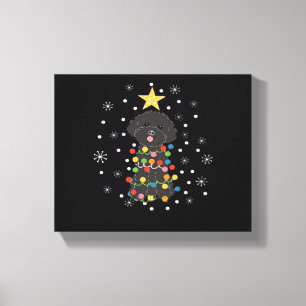 Black Toy Poodle Christmas Tree Classic T-Shirt Canvas Print