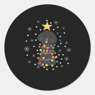 Black Toy Poodle Christmas Tree Classic T-Shirt Classic Round Sticker