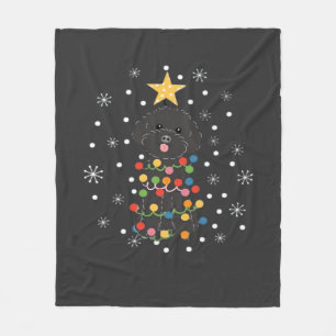 Black Toy Poodle Christmas Tree Classic T-Shirt Fleece Blanket