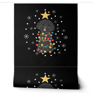 Black Toy Poodle Christmas Tree Classic T-Shirt Wallpaper