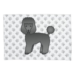 Black Toy Poodle Cute Cartoon Dog Pillowcase