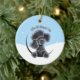 Black Toy Poodle Its All About Me Christmas Ceramic Tree Decoration