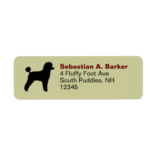 Black Toy Poodle Silhouette Return Address Labels