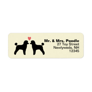 Black Toy Poodle Silhouettes with Heart