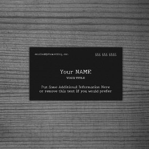 Black Traditional Type Business Card