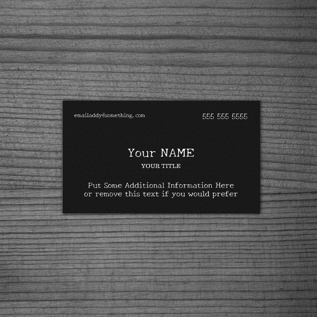 Black Traditional Type Business Card (Creator Uploaded)
