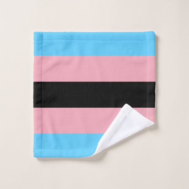 Black Transgender Pride Flag Wash Cloth (Wash Cloth)