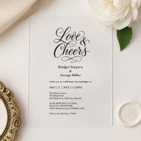 black transparent love and cheers Elegant Wedding 