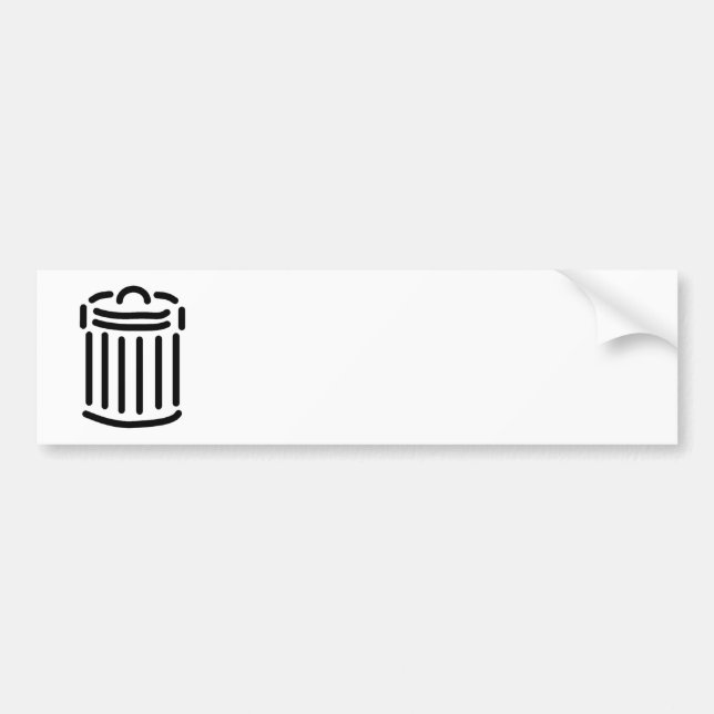 Black Trash Can Symbol Bumper Sticker (Front)