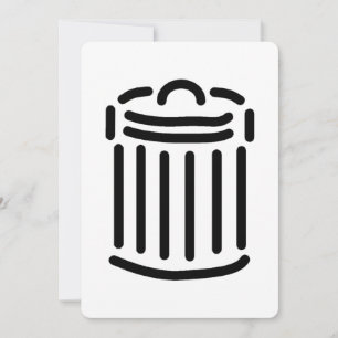 Black Trash Can Symbol Invitation