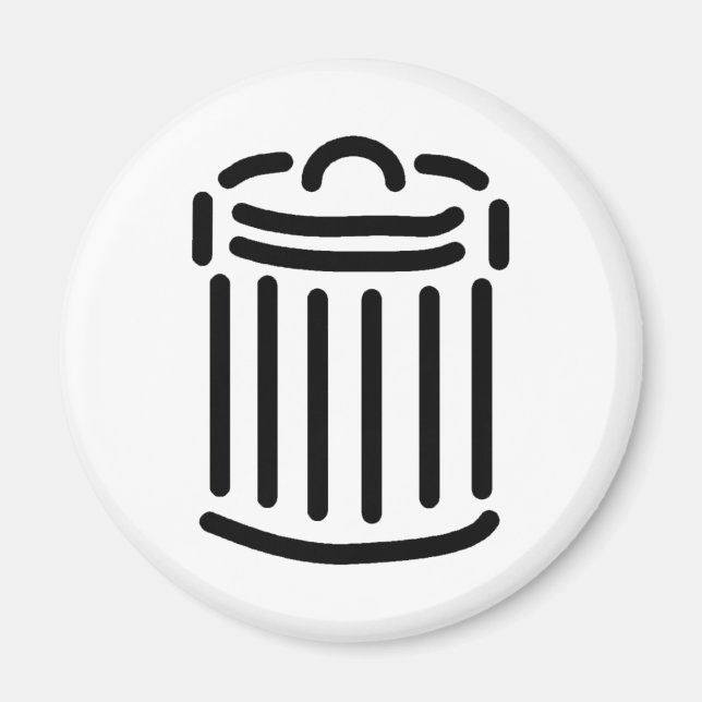 Black Trash Can Symbol Magnet (Front)