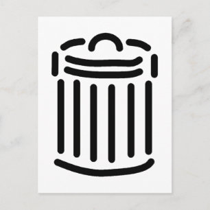 Black Trash Can Symbol Postcard