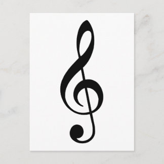Black Treble Clef Postcard