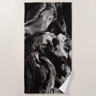 Black Tree Bark Beach Towel