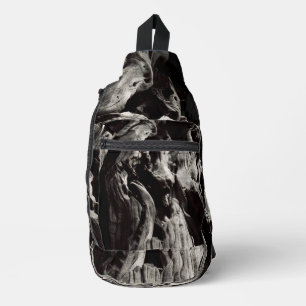 Black Tree Bark Sling Bag