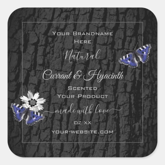 Black Tree Bark with Silver Frame Product Labels (Front)