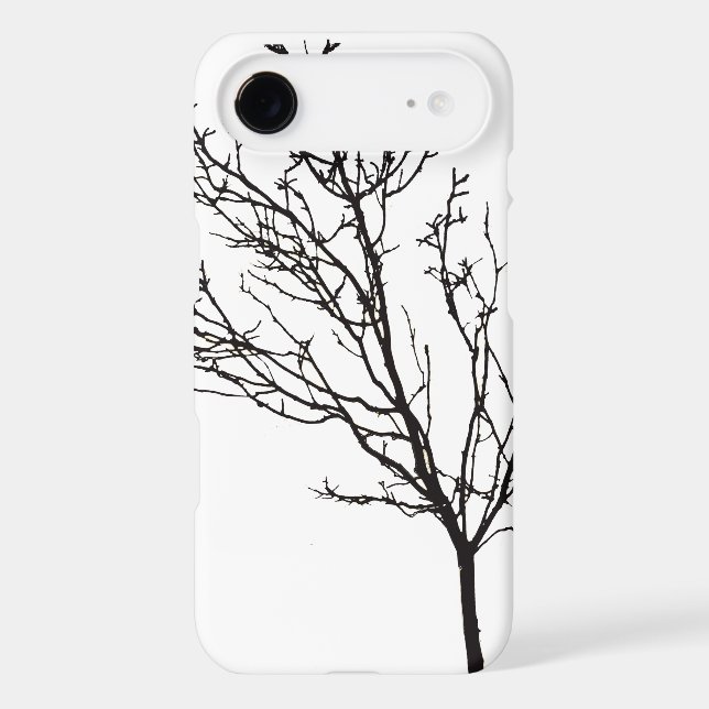 Black Tree Branches White Sky Case-Mate iPhone Case (Back)
