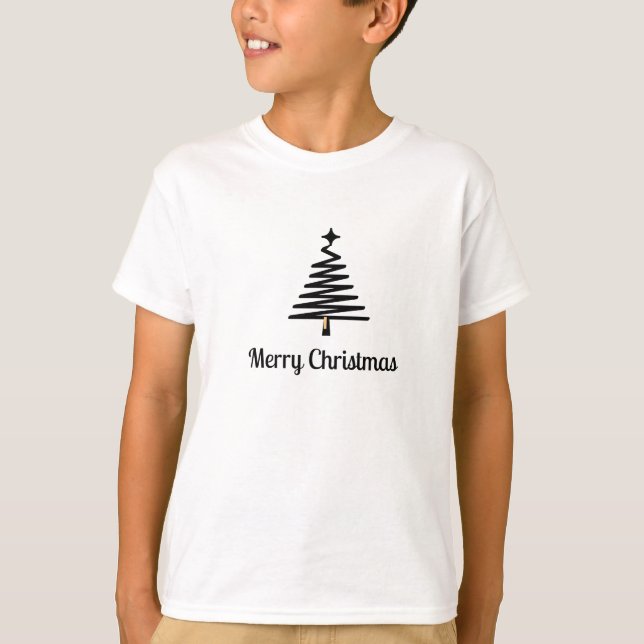 Black Tree Christmas T-Shirt  (Front)