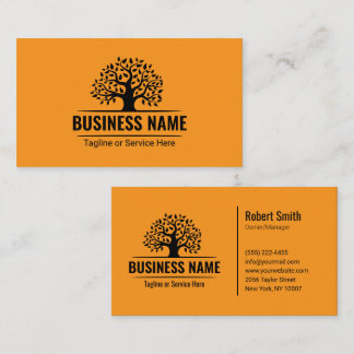 Black Tree Logo Professional Landscaping Business Card