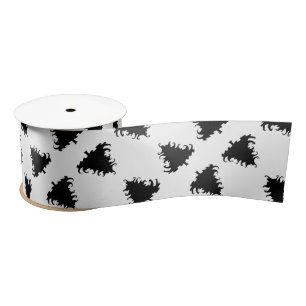 Black Tree Pattern Christmas Satin Ribbon