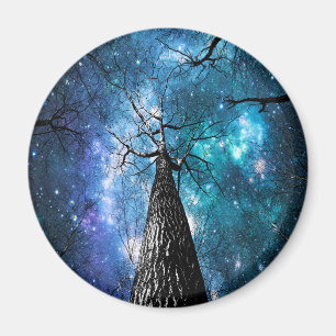 Black Trees Falling Stars Magnet