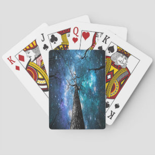 Black Trees Falling Stars Playing Cards