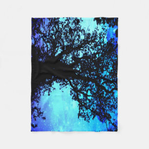 Black Trees Turquoise Periwinkle Space Blanket