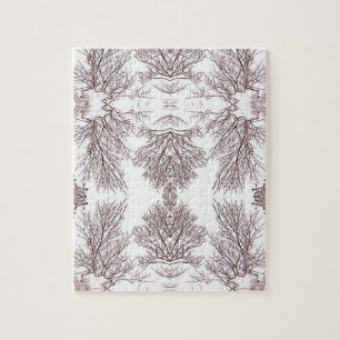 Black Trees White Sky Jigsaw Puzzle