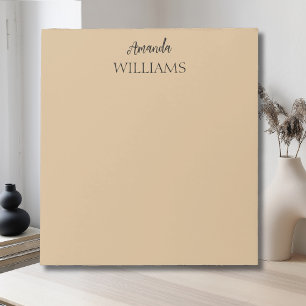 Black Trendy Elegant First Last Name   Tan Brown  Notepad