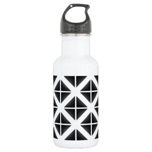 Black Trendy Triangle Pattern 532 Ml Water Bottle