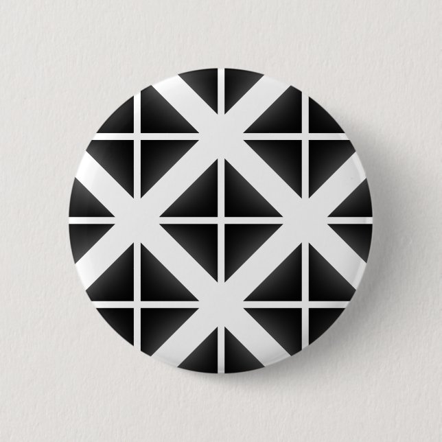 Black Trendy Triangle Pattern 6 Cm Round Badge (Front)